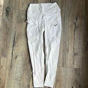 White high-waisted Violate the Dress Code Ruched leggings